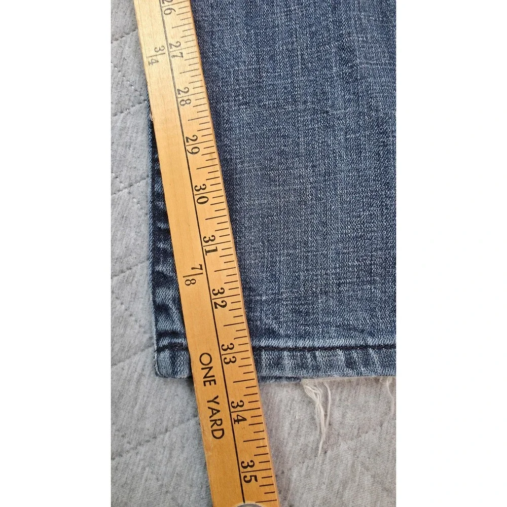 Lucky Brand 221 Straight Jeans Mens 36 Blue Distressed Denim